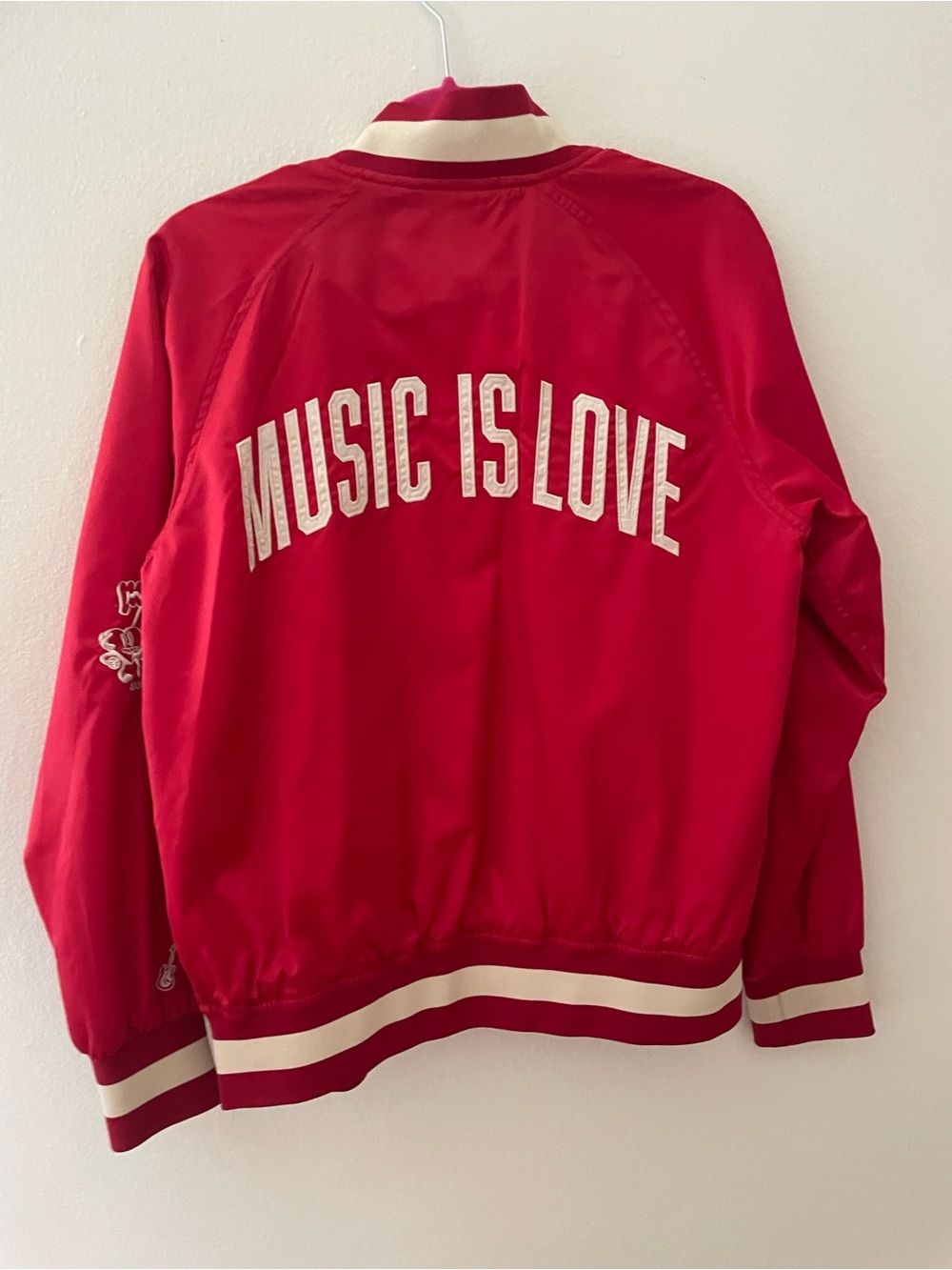 Scotch and Soda Red 'Music Is Love' Bomber Jacket